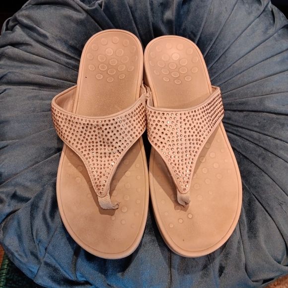 Vionic Elegant Tan Women's Sandals with Rhinestones - Picture 3 of 5